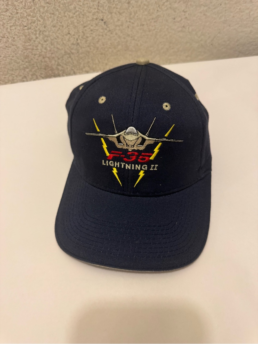 F-35 Lightning II Embroidered Navy Baseball Cap - Picture 5 of 5